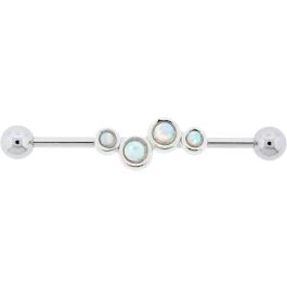 CIRCLE DESIGN INDUSTRIAL BARBELL- WHITE OPAL