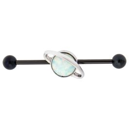 SATURN INDUSTRIAL BARBELL- WHITE OPAL