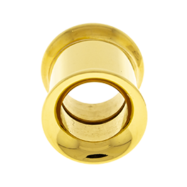 INTERNALLY THREADED DOUBLE FLARE TUNNEL 00G GOLD PVD COATED