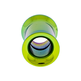 INTERNALLY THREADED DOUBLE FLARE TUNNEL 0G GREEN ANODIZE