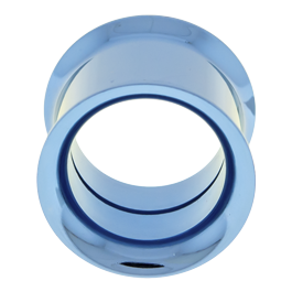 INTERNALLY THREADED DOUBLE FLARE TUNNEL 14MM LIGHT BLUE ANODIZE