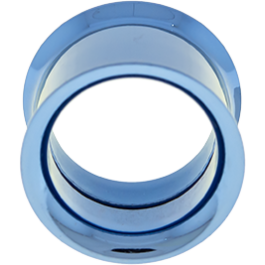 INTERNALLY THREADED DOUBLE FLARE TUNNEL 16MM LIGHT BLUE ANODIZE