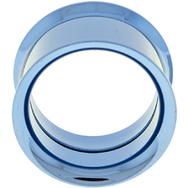 INTERNALLY THREADED DOUBLE FLARE TUNNEL 19MM LIGHT BLUE ANODIZE