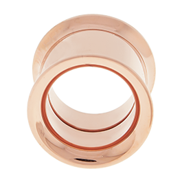 INTERNALLY THREADED DOUBLE FLARE TUNNEL 13MM ROSE GOLD PVD COATED