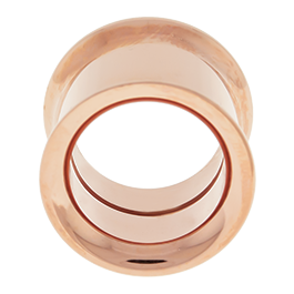 INTERNALLY THREADED DOUBLE FLARE TUNNEL 14MM ROSE GOLD PVD COATED