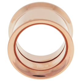 INTERNALLY THREADED DOUBLE FLARE TUNNEL 16MM ROSE GOLD PVD COATED
