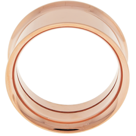 INTERNALLY THREADED DOUBLE FLARE TUNNEL 25MM ROSE GOLD PVD COATED