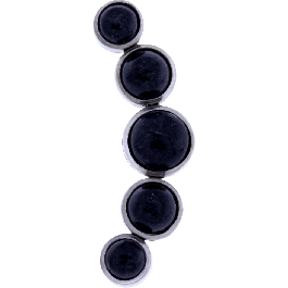 16G/18G CRESCENT CABOCHON REPLACEMENT END-ONYX