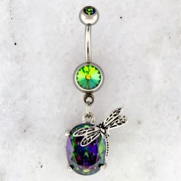 DRAGONFLY ACCENTED  NAVEL RING