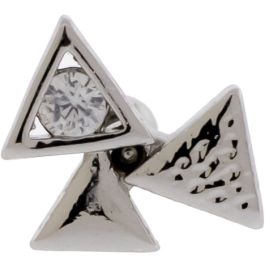 16G Tragus Barbell Textured Triangles-SILVER