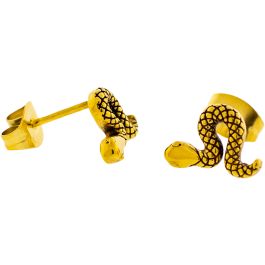 Steel Earring Studs w/ Snake-GOLD PVD