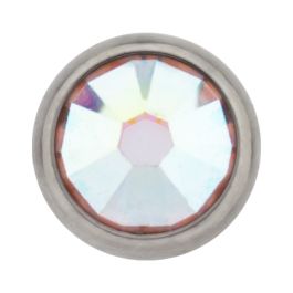 Titanium Threadless disc with bezel set premium crystals-3MM-AB
