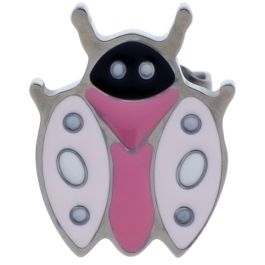 Pair Titanium Earring Stud Ladybug-PINK