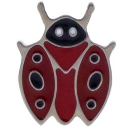 Pair Titanium Earring Stud Ladybug-RED
