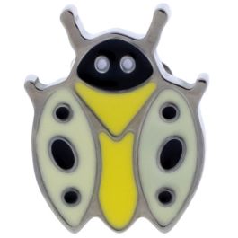 Pair Titanium Earring Stud Ladybug-YELLOW