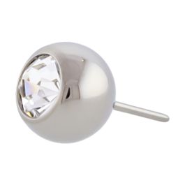 Titanium Threadless Ball with Bezel Set Premium Crystal-4mm-Clear