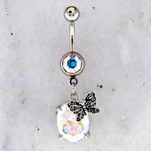 Butterfly Accented  Navel Ring