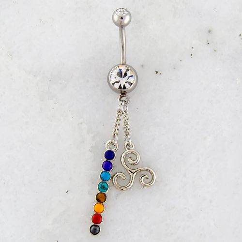 Air Sign Chakra Stone Belly Ring