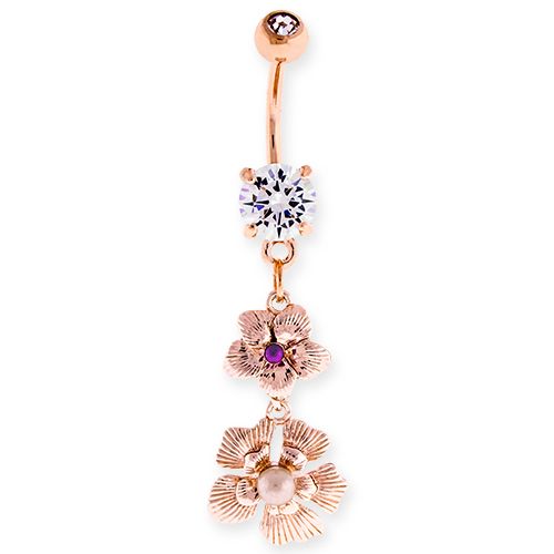 PEARL FLOWER BELLY RING
