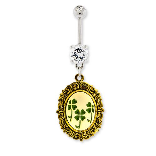 CLOVER CAMEO BELLY RING