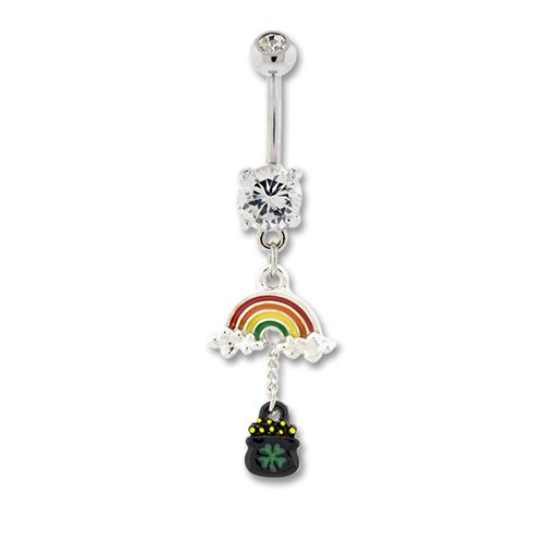 POT O' GOLD WITH RAINBOW BELLY RING