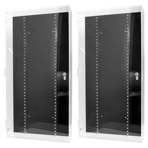 2 WALL MOUNT DISPLAYS WITH SHELVES