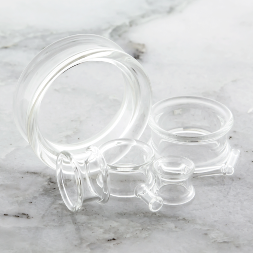 DOUBLE FLARE PYREX GLASS TUNNELS 