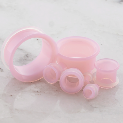 PINK SLYME GLASS SINGLE FLARE TUNNEL