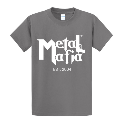 Grey Metal Mafia imprinted Port & Company Essential Tee 