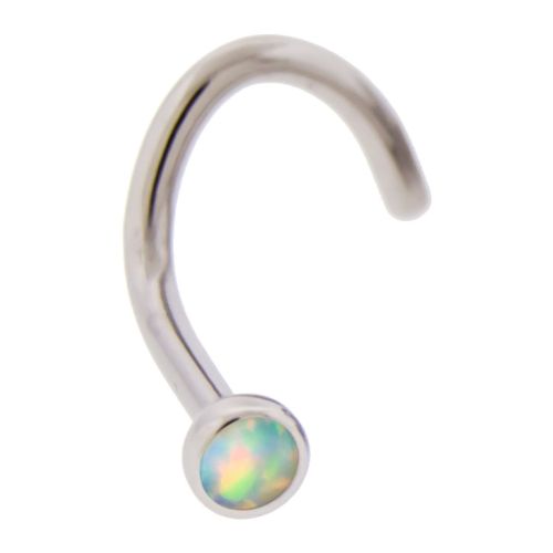 NOSE SCREW TITANIUM F136 SYNTHETIC WHITE OPAL 18G 1/4 2.3MM HEAD