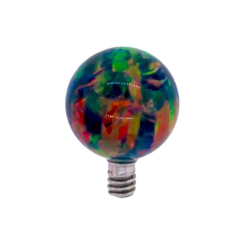INTERNALLY THREADED 4MM SYNTHETIC BLACK OPAL REPLACEMENT BALL 14G JEWELRY. SOLD SINGLY.