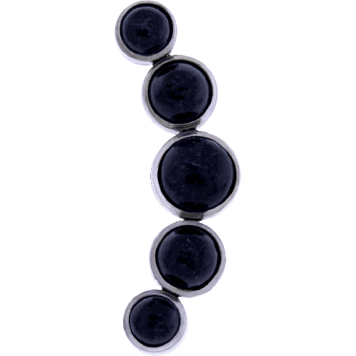 16G/18G CRESCENT CABOCHON REPLACEMENT END-ONYX