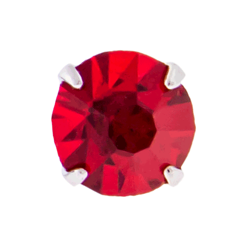 14G STEEL ROUND GEM PRONG SET REPLACEMENT HEAD -RED 3MM