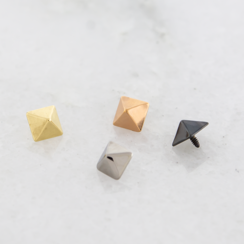 14G PVD COATED TITANIUM PYRAMID STUD REPLACEMENT HEADS