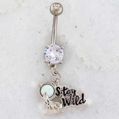 STAY WILD WITH OPAL NAVEL RING