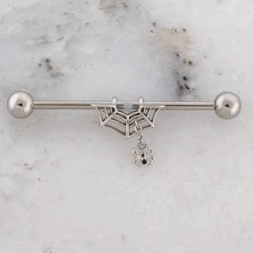 14G Industrial Barbell w/ Spider and Web