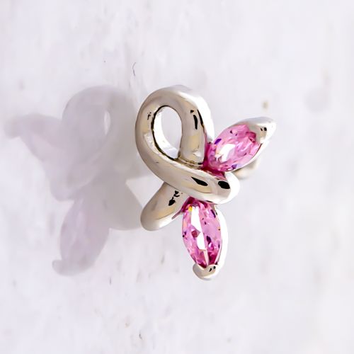 BREAST CANCER AWARENESS BUTTERFLY RIBBON TRAGUS BARBELL