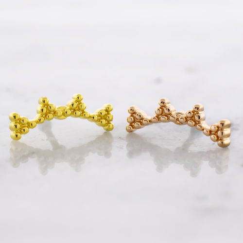 Crown Beaded Crescent Ear Barbell