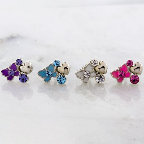 16G BUTTERFLY WITH HEART AND GEMS BARBELL