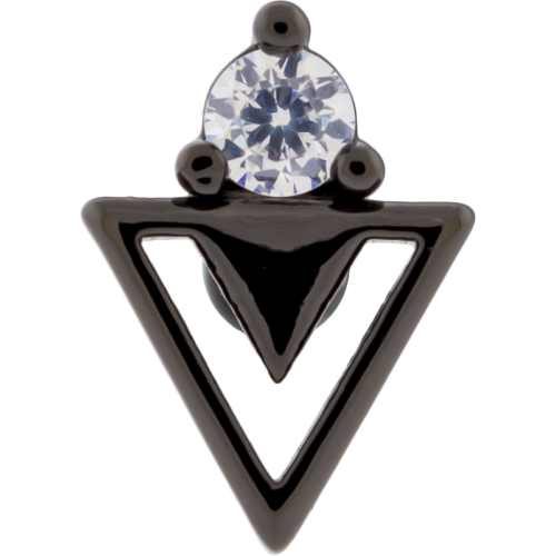 GEM AND CUTOUT TRIANGLE TRAGUS BARBELL-BLACK