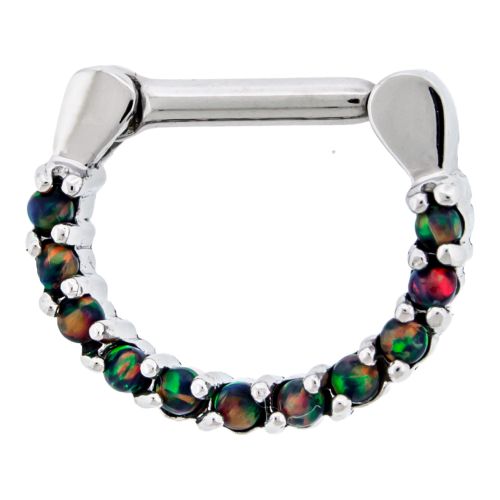 STEEL CAST 16G 1/4 SEPTUM CLICKER WITH SYNTHETIC BLACK OPAL