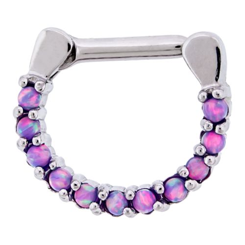 STEEL CAST 16G 1/4 SEPTUM CLICKER WITH SYNTHETIC LIGHT PURPLE OPAL