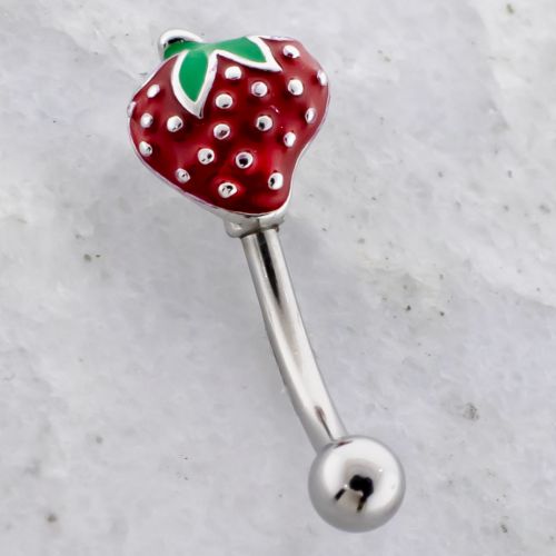 Curved Barbell w/ Strawberry