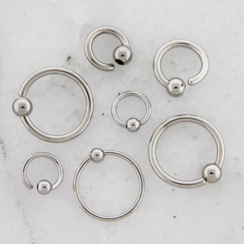 Niobium 18G-20G Fixed Bead Captive Rings