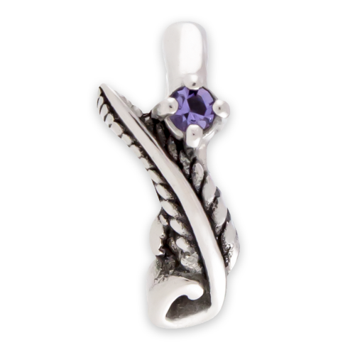 FEATHER AND GEM ROOK CLICKER-HIGH POLISH-TANZANITE