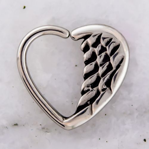 16G HEART ANGEL WING DAITH RING