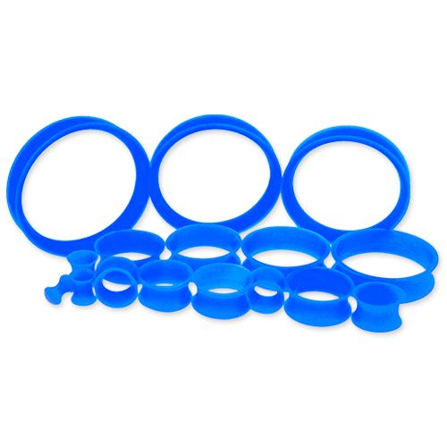 DARK BLUE SILICONE TUNNELS FROM 6G-50MM.