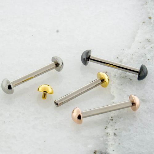 14G STEEL BARBELL W/ DOME 