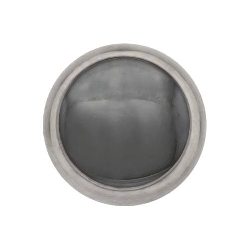 CABOCHON DISC FOR INTERNALLY THREADED JEWELRY 2.5MM HEMATITE COMPATIBLE WITH 18G AND 16G TITANIUM TI 6AL 4V ELI ASTM F-136 SOLD INDIVIDUALLY