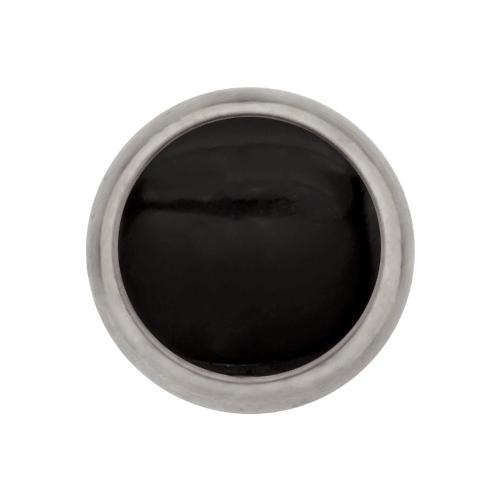CABOCHON DISC FOR INTERNALLY THREADED JEWELRY 2.5MM BLACK ONYX COMPATIBLE WITH 18G AND 16G TITANIUM